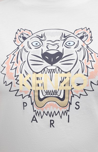 Хлопковая футболка KENZO белого цвета по цене 13800 руб., арт. FC52TS8464YM, фото 5 Хлопковая футболка KENZO, арт. FC52TS8464YM, фото 5