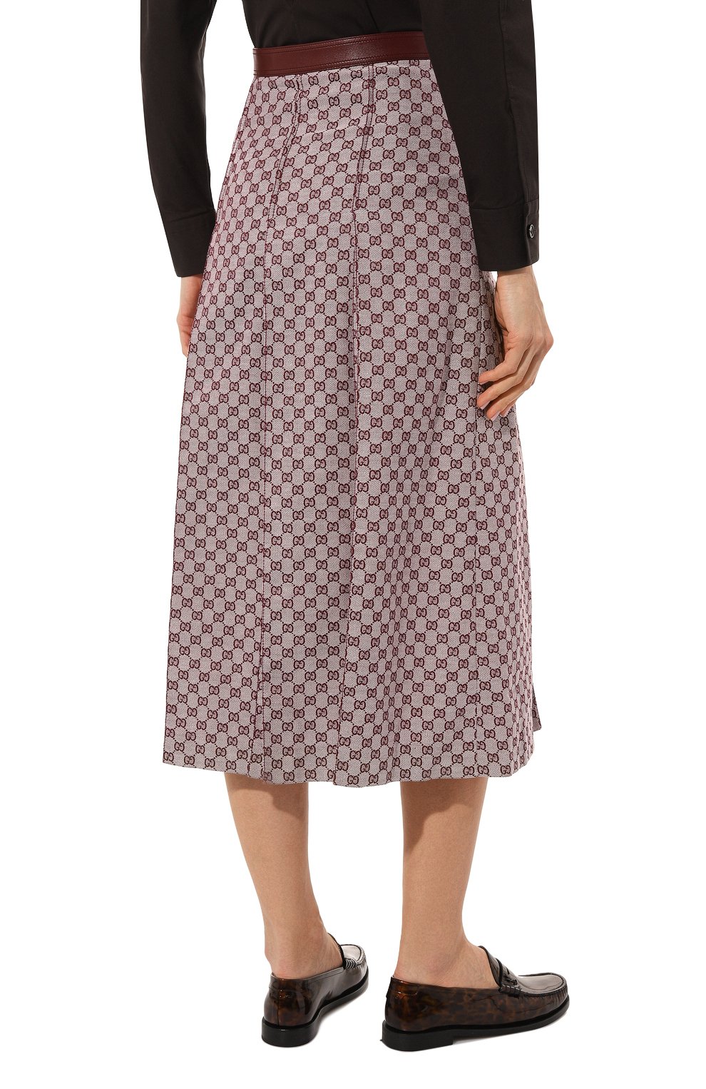 Юбка GUCCI коричневого цвета по цене 187200 руб., арт. 676554 Z8AWF, фото 4 Юбка GUCCI, арт. 676554 Z8AWF, фото 4