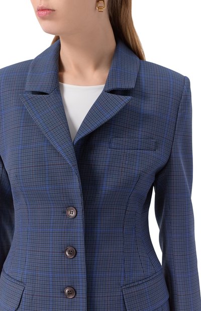 Жакет LESYANEBO синего цвета по цене 54000 руб., арт. LN02H-878_MAE, фото 5 Жакет LESYANEBO, арт. LN02H-878_MAE, фото 5