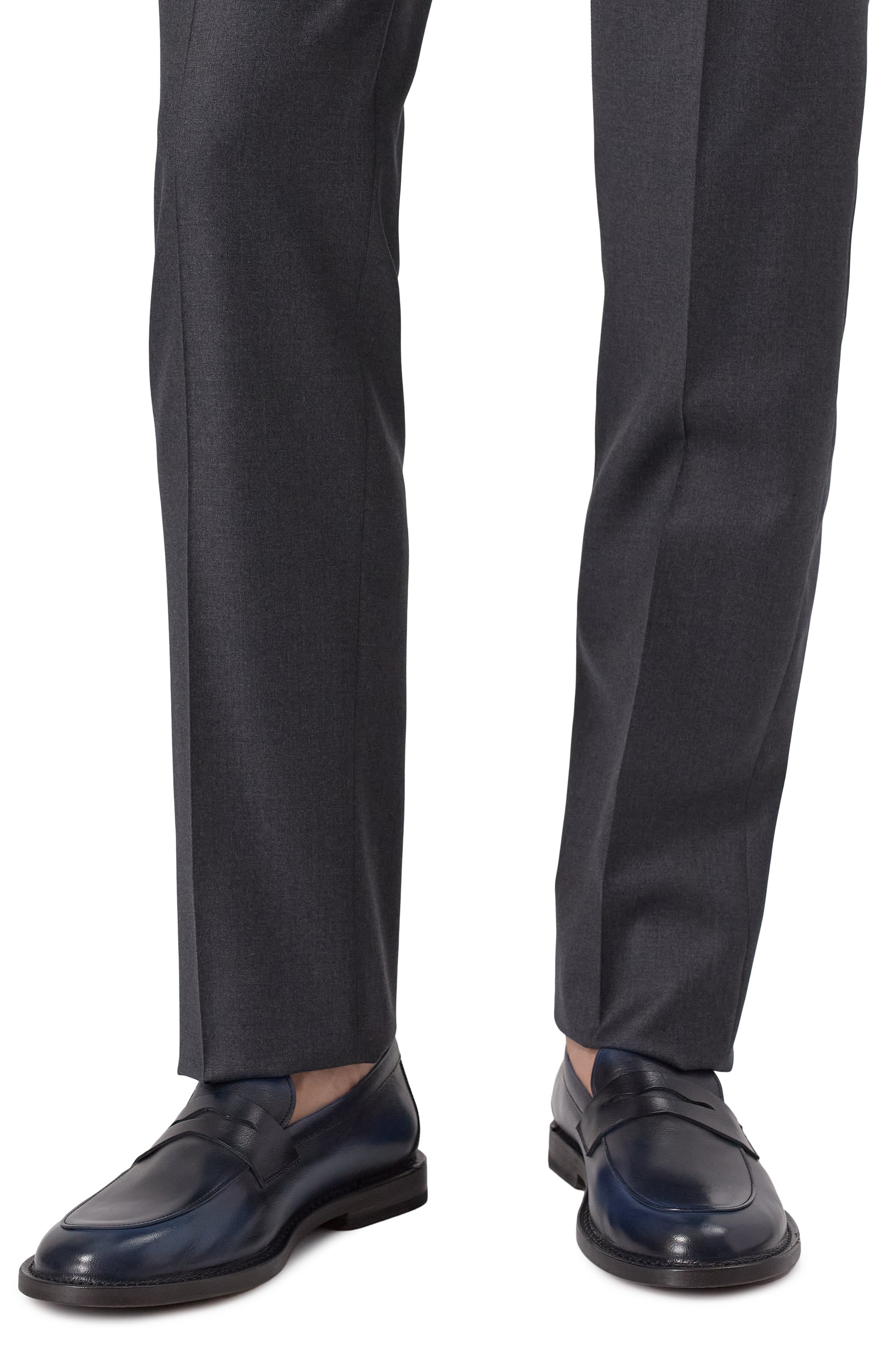 Кожаные пенни-лоферы PANTANETTI темно-синего цвета по цене 44950 руб., арт. 18546F, фото 3 Кожаные пенни-лоферы PANTANETTI, арт. 18546F, фото 3