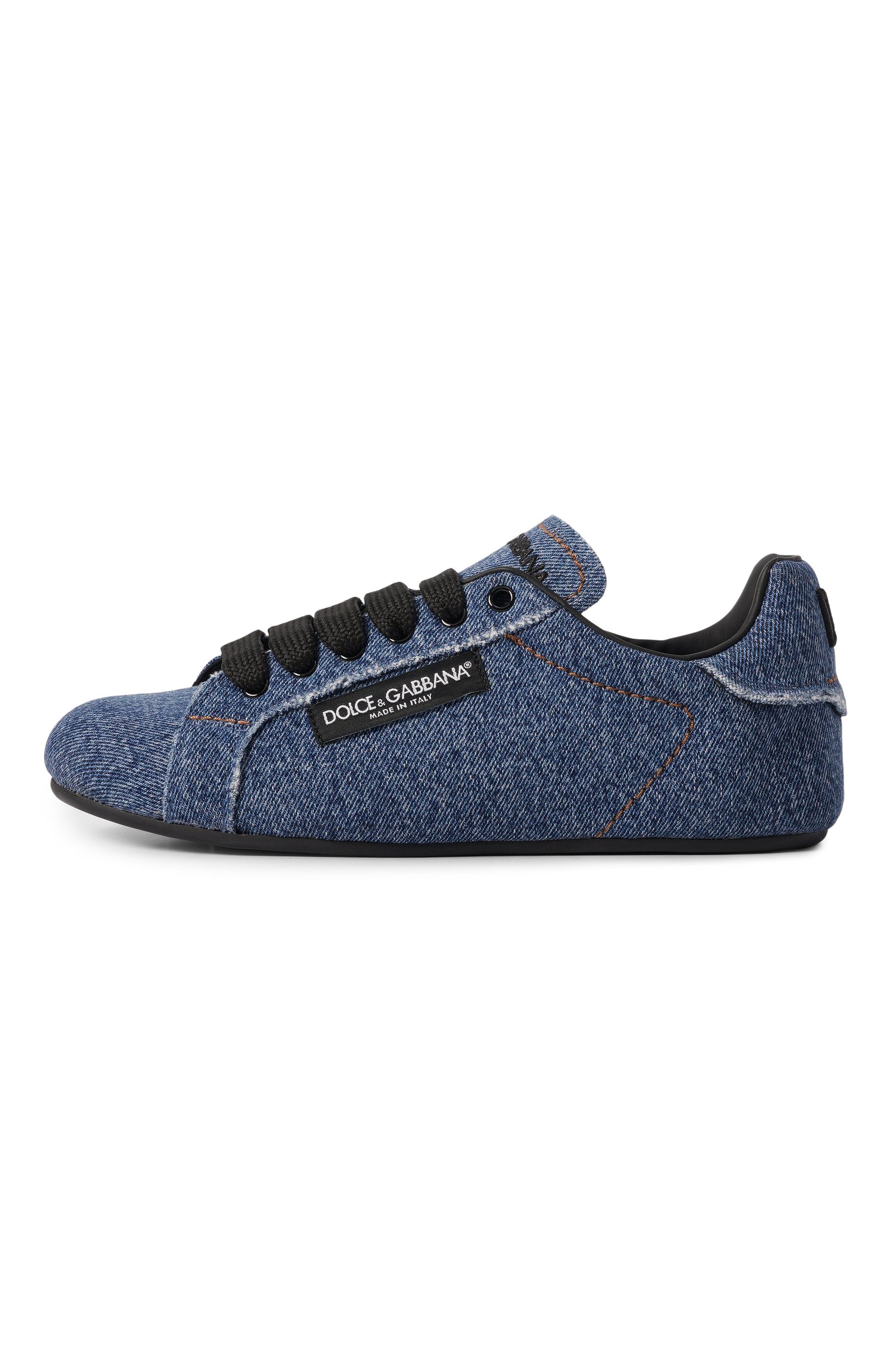 Джинсовые кроссовки portofino soft DOLCE & GABBANA синего цвета по цене 85700 руб., арт. CK2471/A0901, фото 4 Джинсовые кроссовки portofino soft DOLCE & GABBANA, арт. CK2471/A0901, фото 4