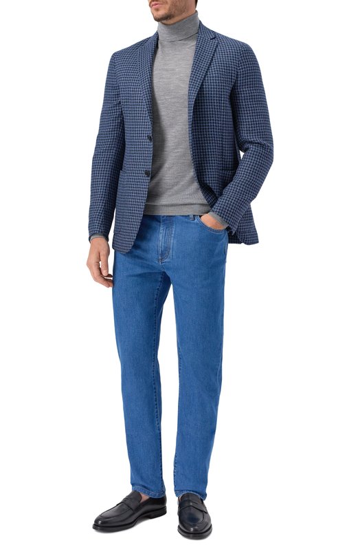 Пиджак из шелка и шерсти Zegna 1D7SG0/949703A9 Синий  1D7SG0/949703A9 Фото 2