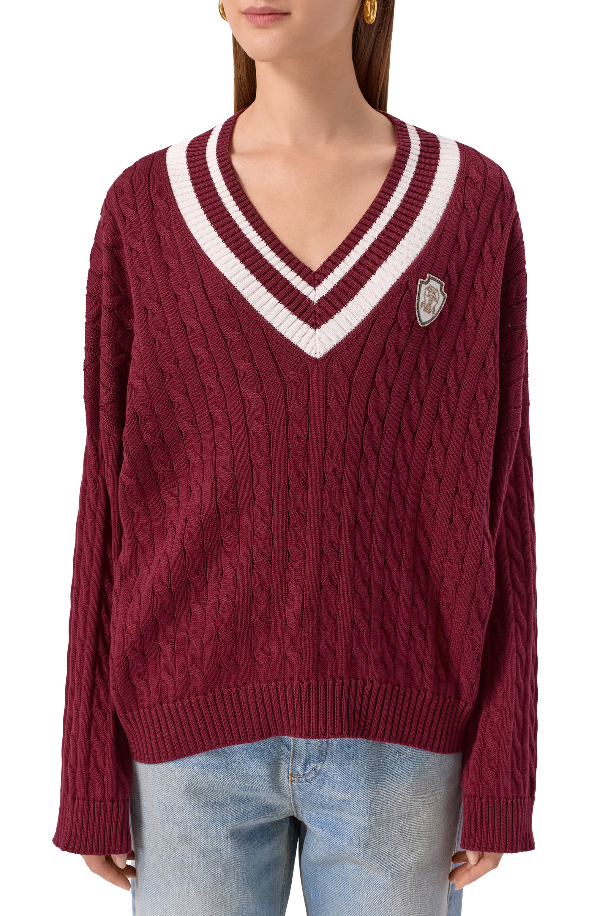 Хлопковый свитер BRUNELLO CUCINELLI, арт. M19756512, фото 3