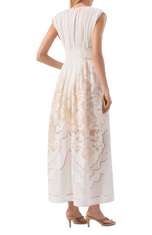 Льняное платье Zimmermann 5972DRS263 Кремовый  5972DRS263 Фото 3