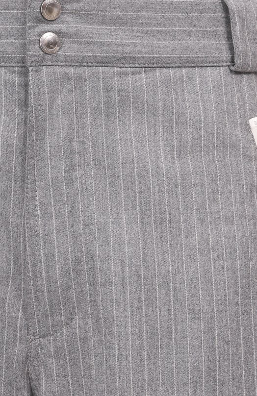 Шерстяные брюки Brunello Cucinelli M421MKP05 Серый  M421MKP05 Фото 6