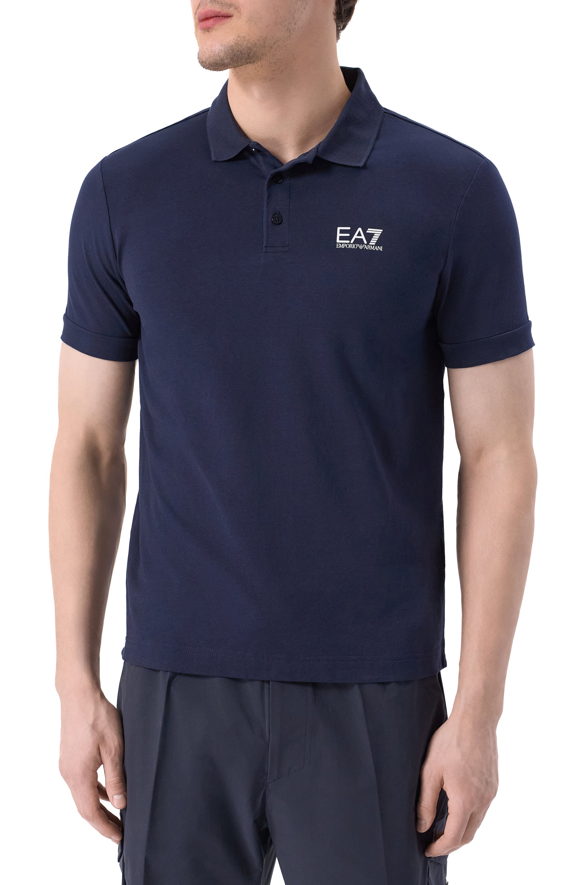 Хлопковое поло EA7, арт. 8NPF14/PJVQZ, фото 3