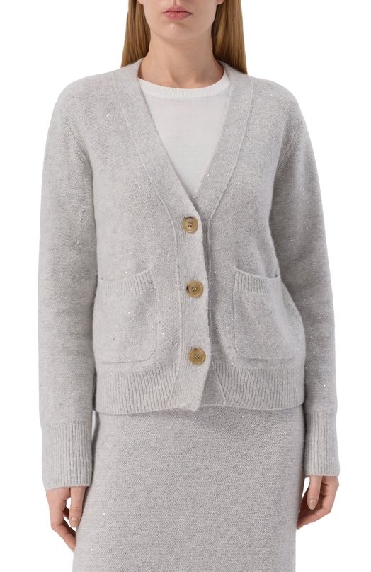 Кардиган из кашемира и хлопка Addicted MK900 SEQ-1 Серый  MK900 SEQ-1 Фото 3