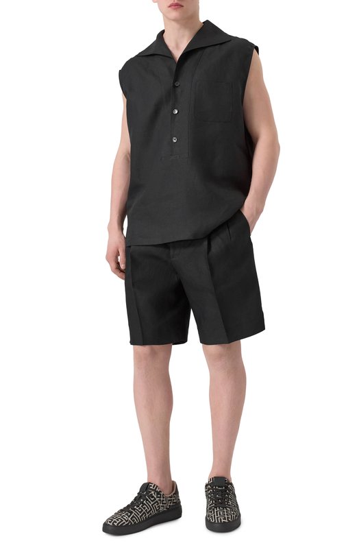 Льняные шорты Dolce & Gabbana GW0MAT/FU4MC Чёрный  GW0MAT/FU4MC Фото 2