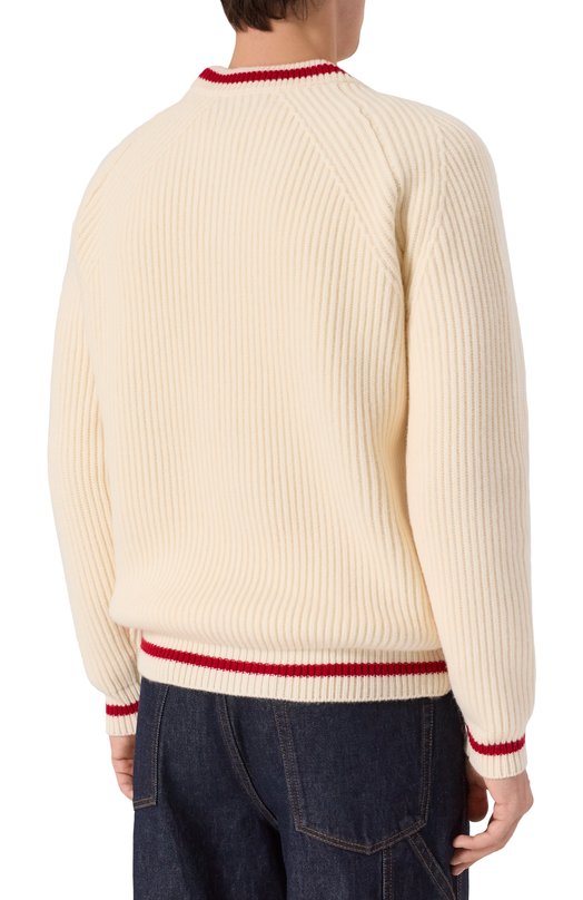 Шерстяной свитер KNT UMM070301 Кремовый  UMM070301 Фото 4