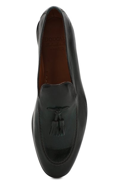 Кожаные лоферы DOUCAL'S зеленого цвета по цене 43850 руб., арт. DU1080PANAUF036TV06, фото 5 Кожаные лоферы DOUCAL'S, арт. DU1080PANAUF036TV06, фото 5