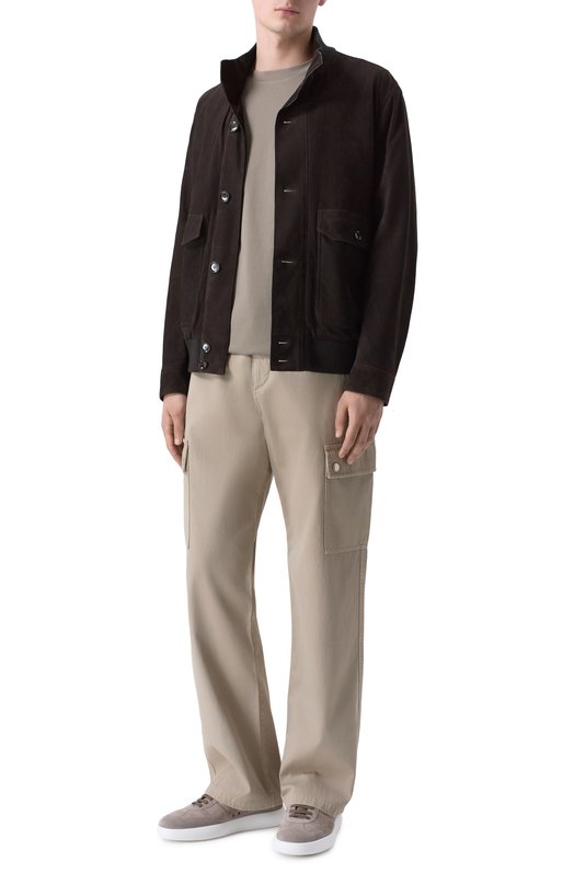 Замшевые кеды Olympia Brioni QHLW0L/09708 Бежевый  QHLW0L/09708 Фото 2