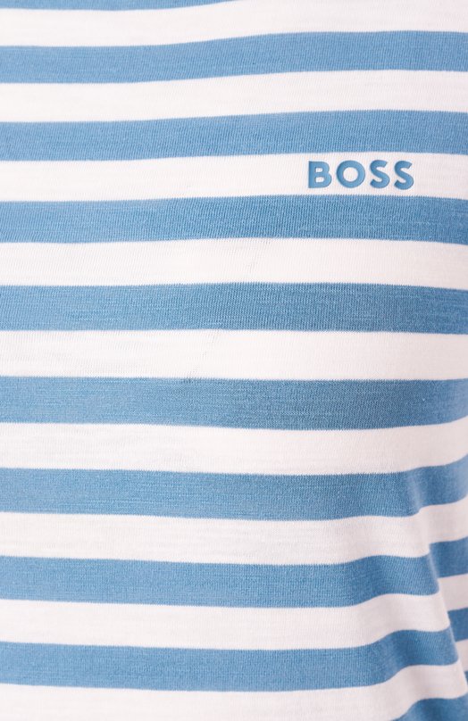 Хлопковая футболка BOSS Orange 50504192 Голубой  50504192 Фото 6