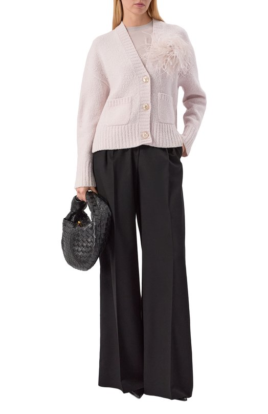 Шерстяной кардиган Agnona K410088E/0A050NE Кремовый  K410088E/0A050NE Фото 2