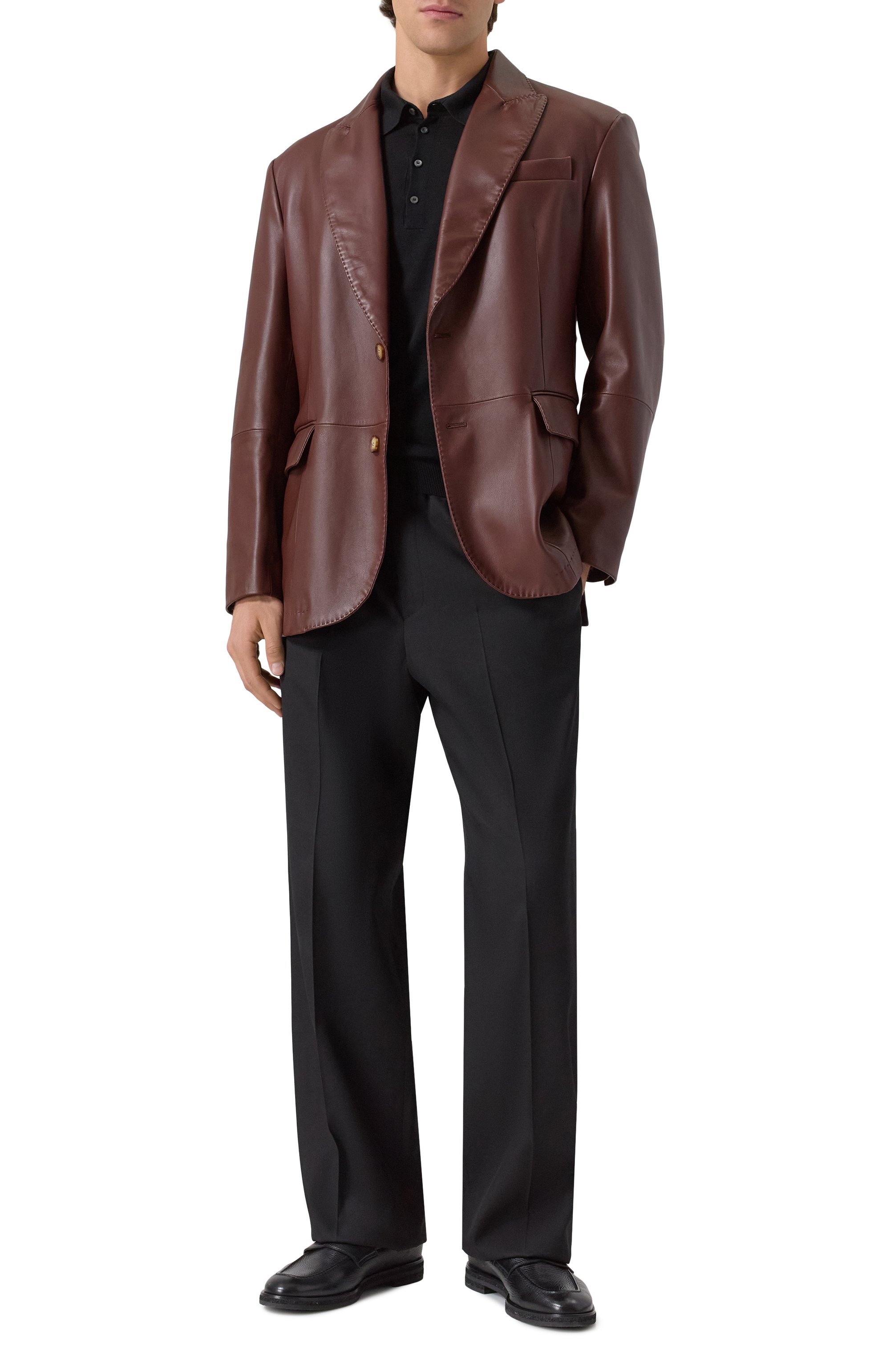 Кожаный пиджак BRUNELLO CUCINELLI, арт. MPSIR2024, фото 2