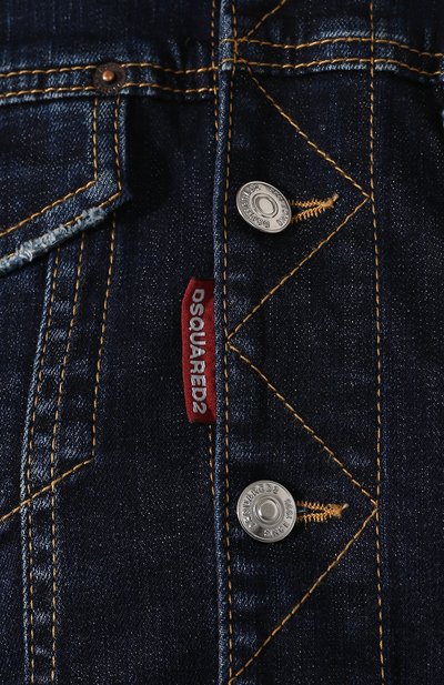 Джинсовая куртка DSQUARED2 синего цвета по цене 45050 руб., арт. S72AM0835/S30664, фото 5 Джинсовая куртка DSQUARED2, арт. S72AM0835/S30664, фото 5