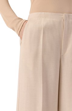 Женские брюки из вискозы и хлопка FORTE_FORTE бежевого цвета, арт. 13531_MY PANTS | Фото 5 (Материал сплава: Проставлено; Длина (брюки, джинсы): Стандартные; Материал внешний: Вискоза; Драгоценные камни: Проставлено; Силуэт Ж (брюки и джинсы): Широкие; Женское Кросс-КТ: Брюки-одежда; Кросс-КТ: костюм; Стили: Кэжуэл)