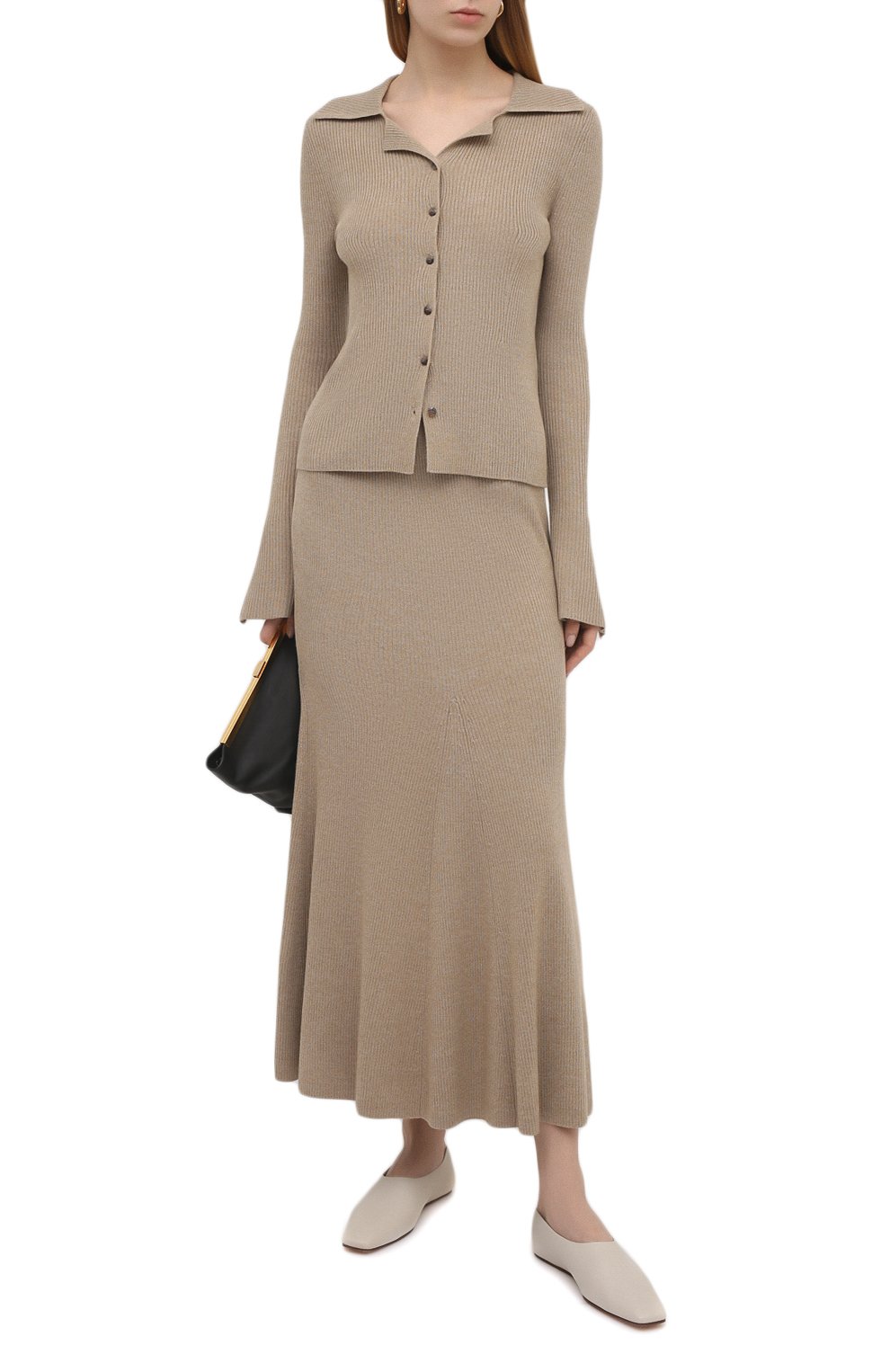 Шерстяной кардиган NANUSHKA бежевого цвета по цене 35650 руб., арт. SID_BEIGE_MELANGE W00L KNIT, фото 2 Шерстяной кардиган NANUSHKA, арт. SID_BEIGE_MELANGE W00L KNIT, фото 2