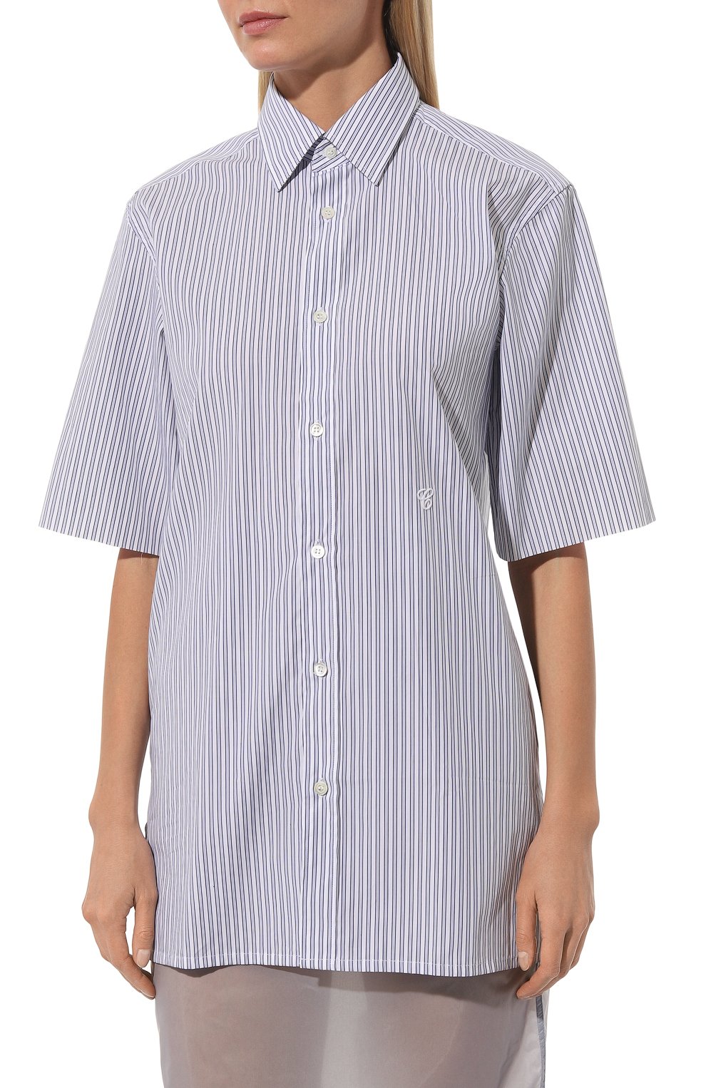 Хлопковая рубашка MAISON MARGIELA голубого цвета по цене 61550 руб., арт. S50DR0007/S78571, фото 3 Хлопковая рубашка MAISON MARGIELA, арт. S50DR0007/S78571, фото 3