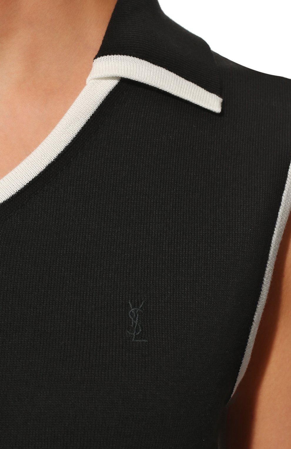 Хлопковый пуловер SAINT LAURENT темно-синего цвета по цене 89950 руб., арт. 690763/YA2IC, фото 5 Хлопковый пуловер SAINT LAURENT, арт. 690763/YA2IC, фото 5