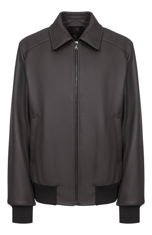 Кожаный бомбер Maslov SMB63 Чёрный SMB63