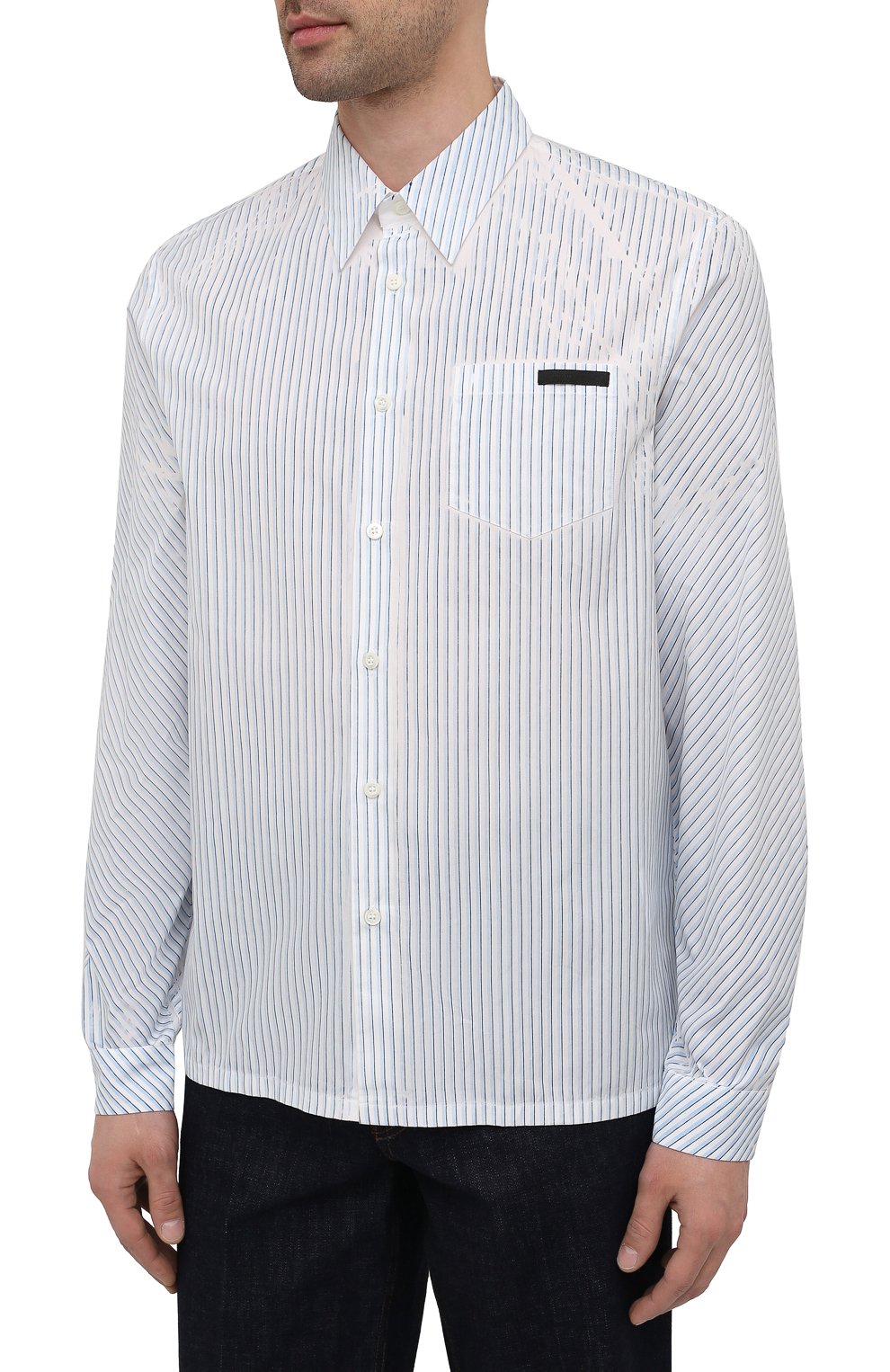 Хлопковая рубашка PRADA, арт. UCN123-1YKG-F0076-192, фото 3