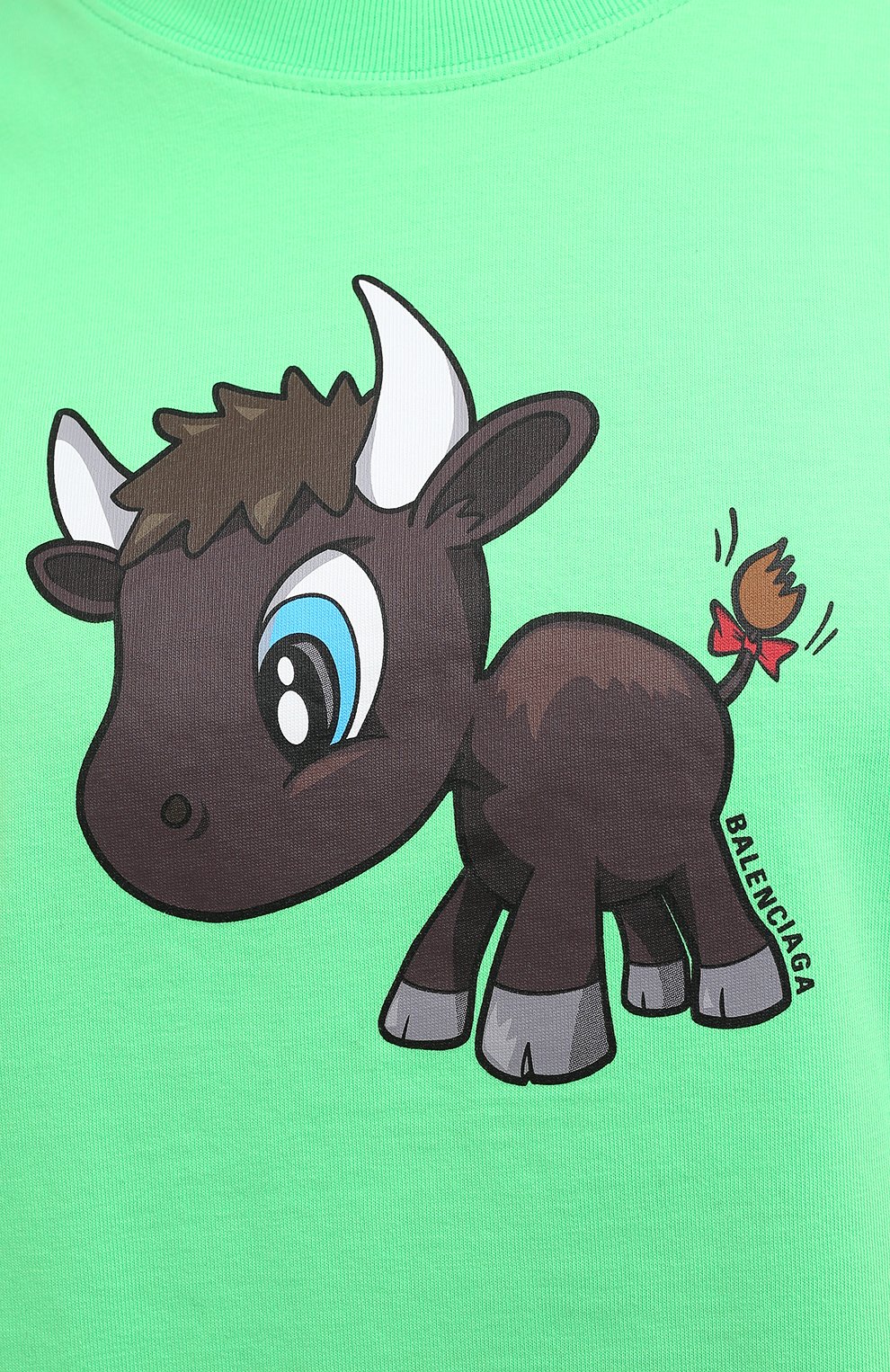 Хлопковая футболка BALENCIAGA зеленого цвета по цене 39950 руб., арт. 612965/TJVM9, фото 5 Хлопковая футболка BALENCIAGA, арт. 612965/TJVM9, фото 5