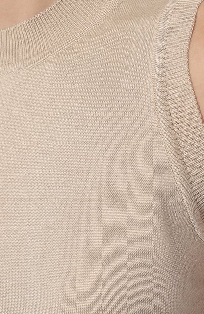 Топ из шелка и кашемира FREEAGE бежевого цвета по цене 30250 руб., арт. W22.SW021.6030.102, фото 5 Топ из шелка и кашемира FREEAGE, арт. W22.SW021.6030.102, фото 5