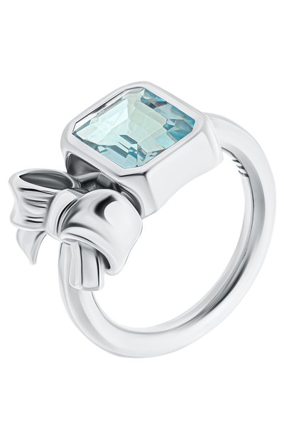 Кольцо с бантом и топазом MOONKA голубого цвета по цене 29000 руб., арт. BW-925SL-RG00-TPZ, фото 3 Кольцо с бантом и топазом MOONKA, арт. BW-925SL-RG00-TPZ, фото 3