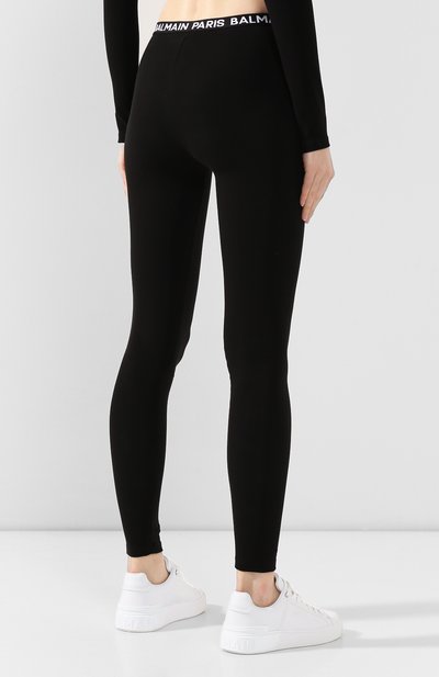 Хлопковые легинсы BALMAIN черного цвета по цене 33300 руб., арт. BPN095010, фото 4 Хлопковые легинсы BALMAIN, арт. BPN095010, фото 4