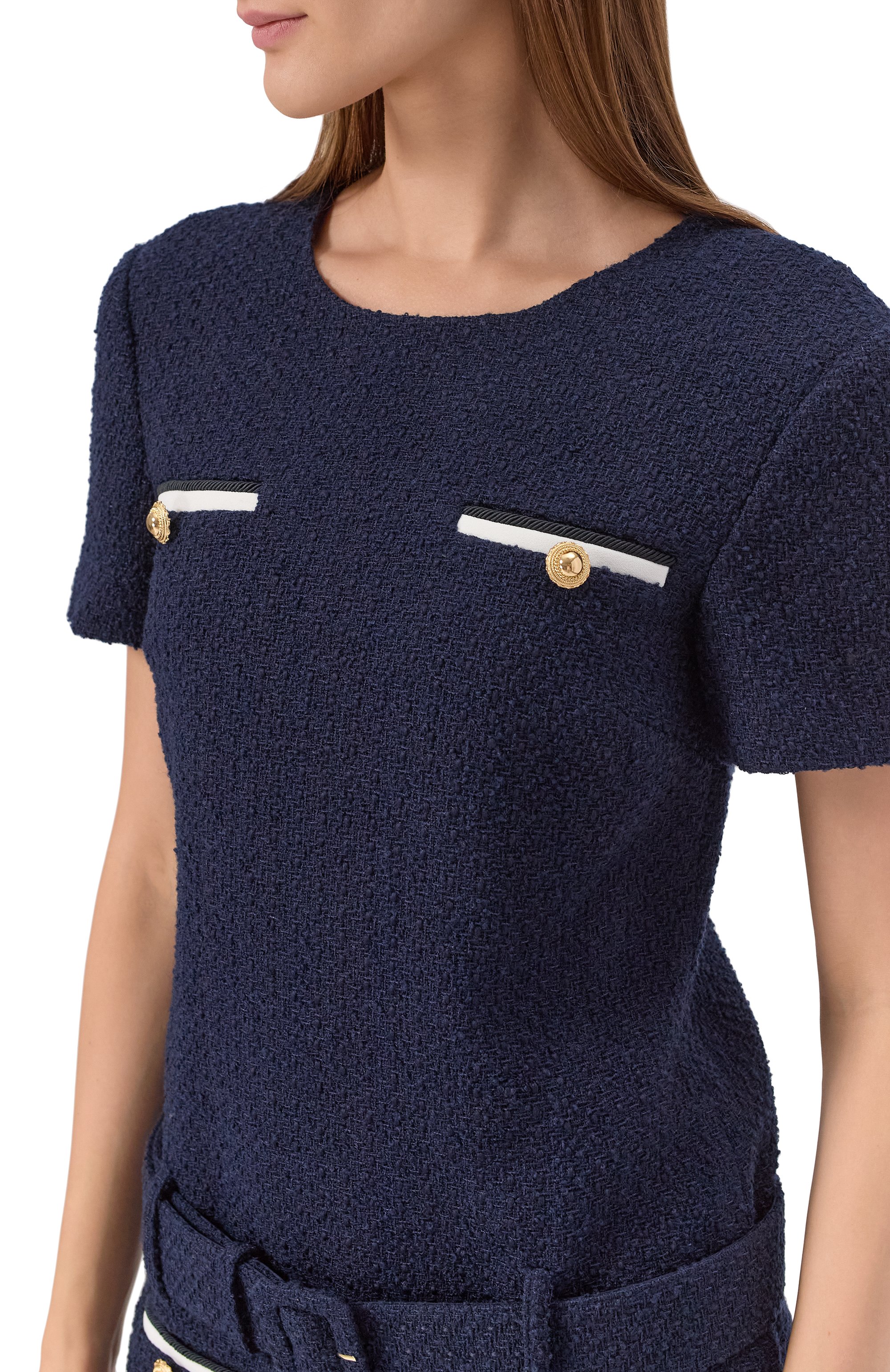 Твидовое платье SELF-PORTRAIT, арт. PF25034SBL, фото 5