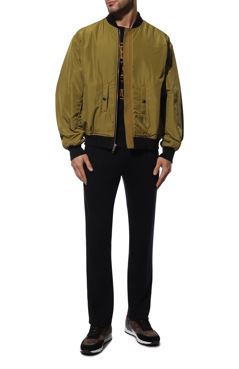 Комбинированные кроссовки AERONAUTICA MILITARE хаки цвета по цене 36150 руб., арт. 222SC221CT2907, фото 2 Комбинированные кроссовки AERONAUTICA MILITARE, арт. 222SC221CT2907, фото 2