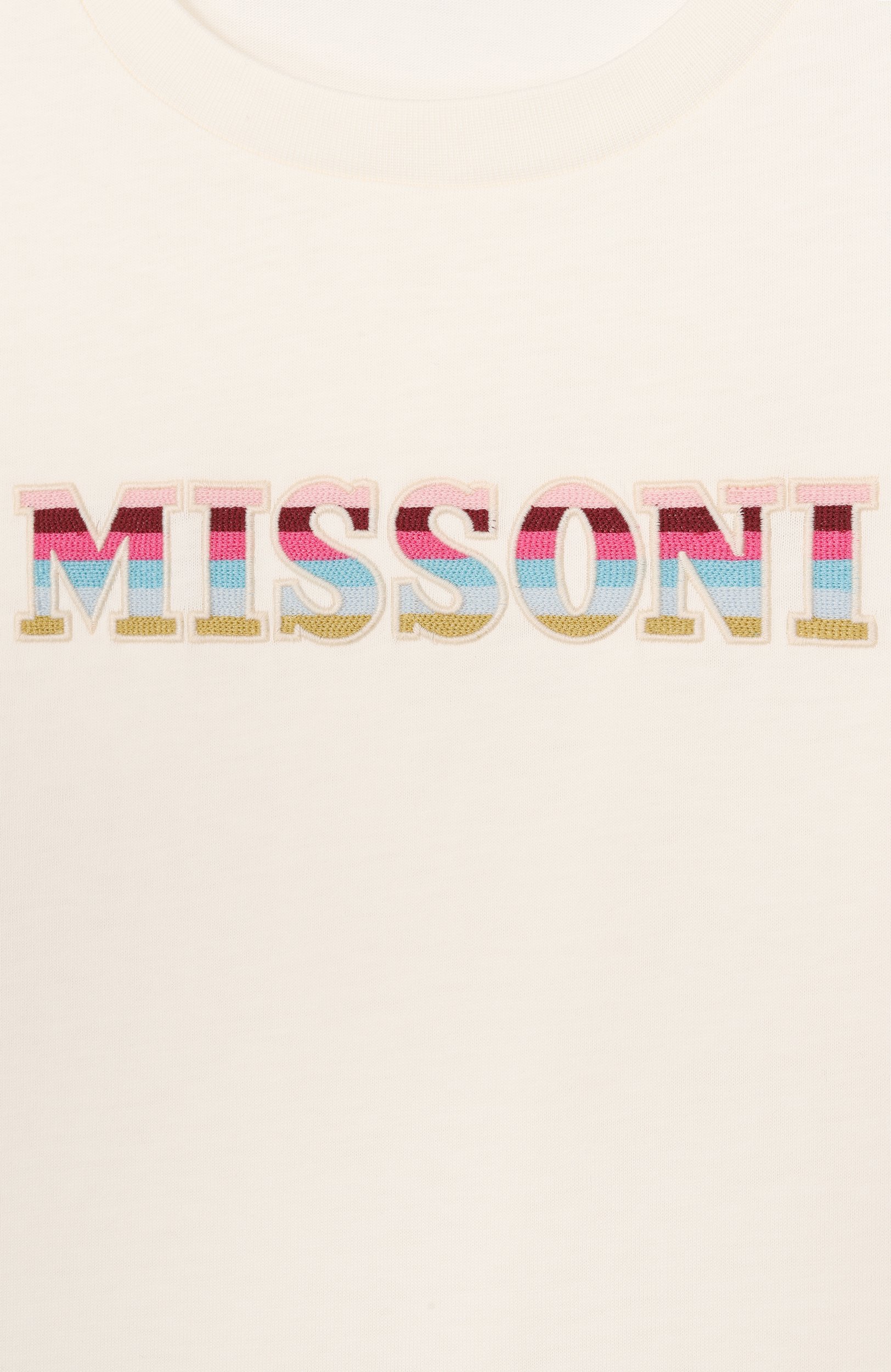 Хлопковая футболка MISSONI молочного цвета по цене 17600 руб., арт. MZ8B21/Z3672, фото 3 Хлопковая футболка MISSONI, арт. MZ8B21/Z3672, фото 3