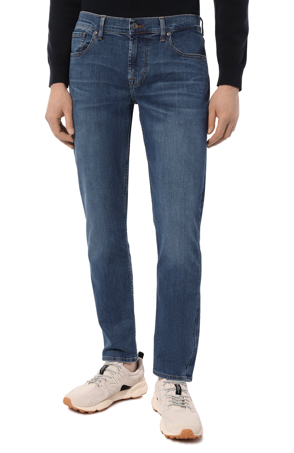 Джинсы slimmy tapered 7 FOR ALL MANKIND синего цвета по цене 24150 руб., арт. JSMXC120NN, фото 3 Джинсы slimmy tapered 7 FOR ALL MANKIND, арт. JSMXC120NN, фото 3