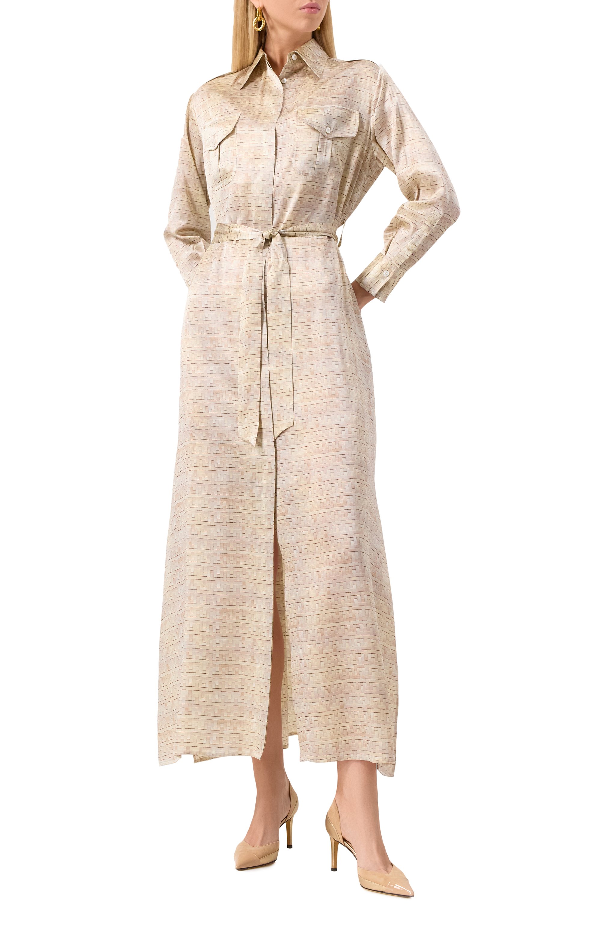 Атласное платье KITON, арт. D47321K0926E04, фото 2