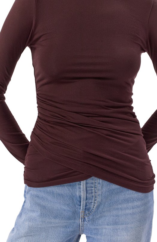 Лонгслив из лиоцелла Agolde A73941618 Коричневый  A73941618 Фото 5