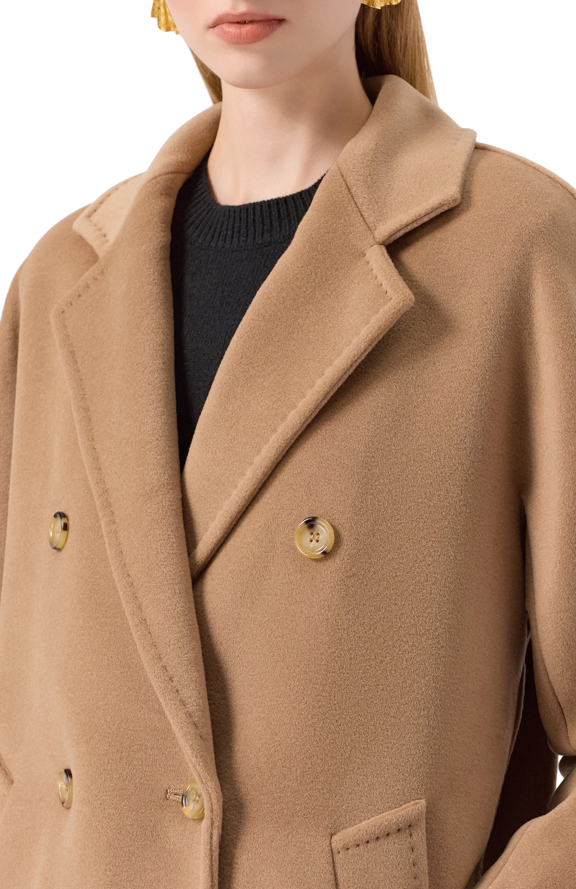 Пальто из шерсти и кашемира MAX MARA бежевого цвета по цене 237500 руб., арт. REBUS, фото 5 Пальто из шерсти и кашемира MAX MARA, арт. REBUS, фото 5