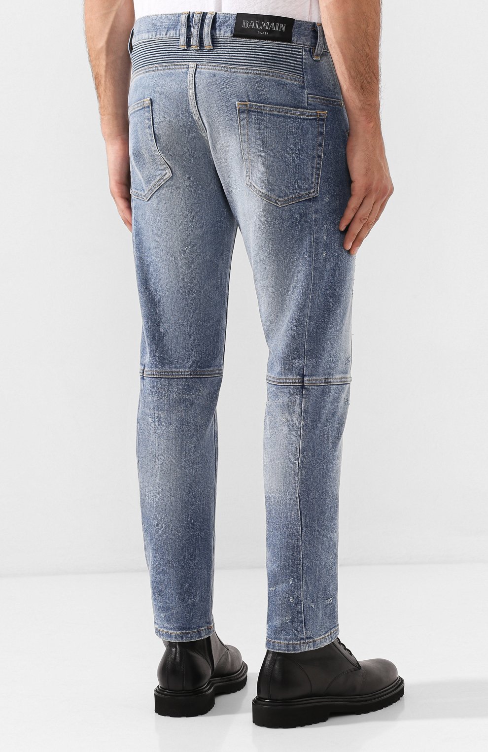 Джинсы с потертостями BALMAIN, арт. SH05332/Z750, фото 4
