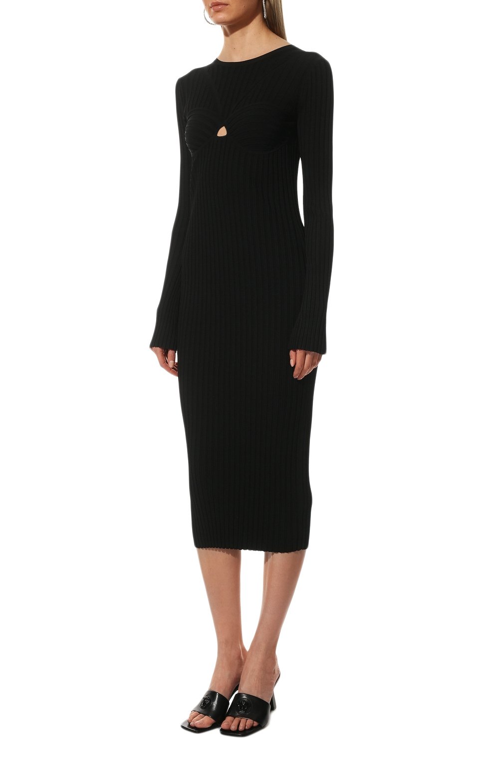 Платье из вискозы HELMUT LANG черного цвета по цене 49800 руб., арт. L09HW707, фото 3 Платье из вискозы HELMUT LANG, арт. L09HW707, фото 3