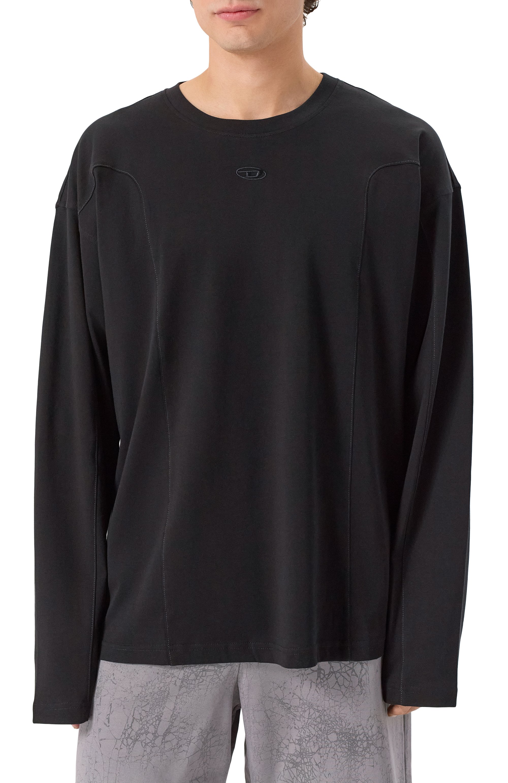 Хлопковый лонгслив DIESEL, арт. A19444/0AIJU, фото 3