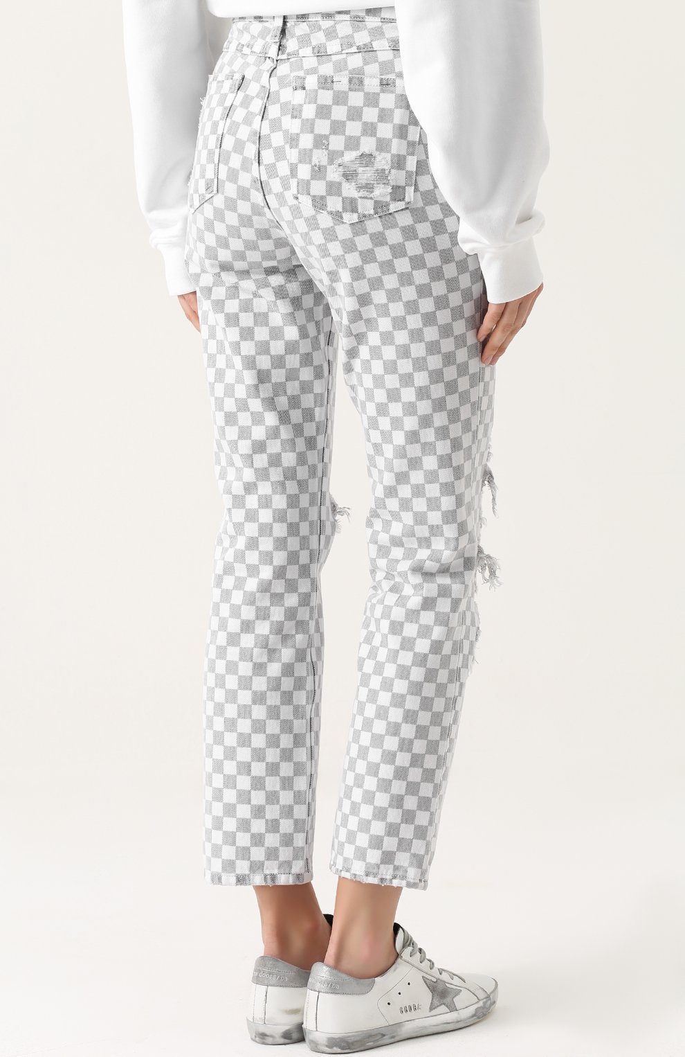 Укороченные джинсы в контрастную клетку ALEXANDER WANG, арт. 4D274017AA, фото 4
