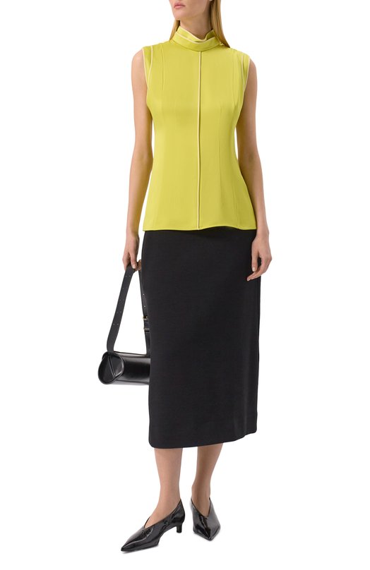 Атласный топ Jil Sander J02NC0288/J76018 Зелёный  J02NC0288/J76018 Фото 2