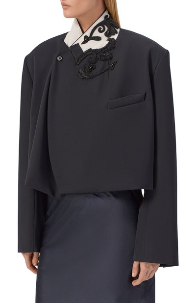 Шерстяной жакет DRIES VAN NOTEN черного цвета по цене 257000 руб., арт. 010419/3122, фото 3 Шерстяной жакет DRIES VAN NOTEN, арт. 010419/3122, фото 3