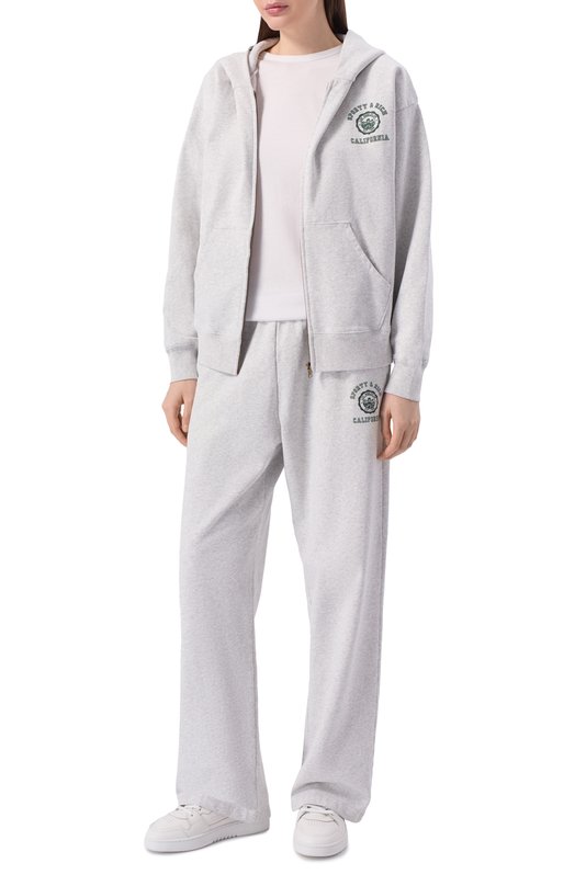 Хлопковые брюки Sporty and Rich PA05562508GY03 Серый  PA05562508GY03 Фото 2