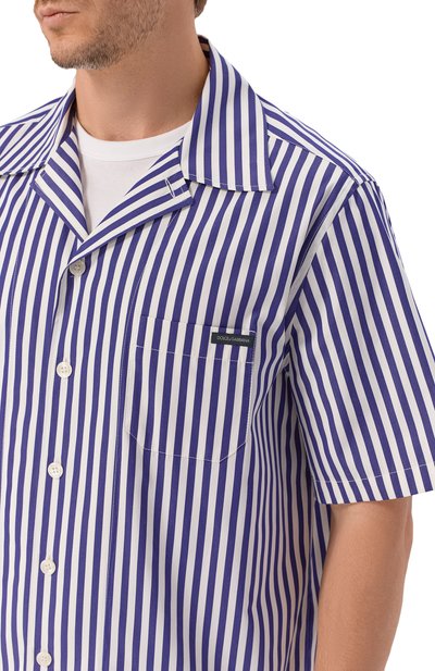 Хлопковая рубашка DOLCE & GABBANA синего цвета по цене 78450 руб., арт. G5JH9T/FR52G, фото 5 Хлопковая рубашка DOLCE & GABBANA, арт. G5JH9T/FR52G, фото 5