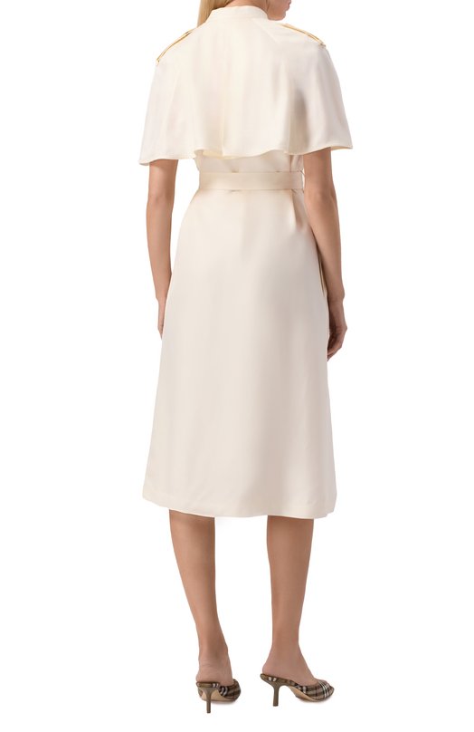 Платье из вискозы Burberry 8109095 Кремовый  8109095 Фото 4
