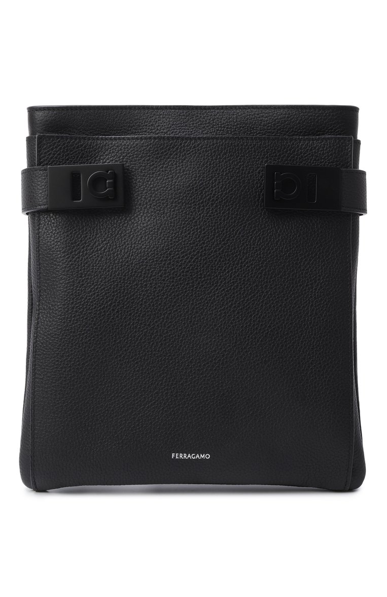 Мужская сумка FERRAGAMO черного цвета, арт. 241624/775173 | Фото 1 (Материал: Натуральная кожа; Ремень/цепочка: На ремешке; Размер: medium)