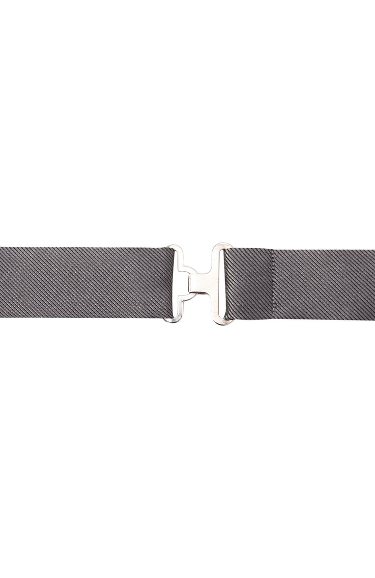 Мужской шелковый галстук-бабочка EMPORIO ARMANI серого цвета, арт. 340118/2R600 | Фото 3 (Материал: Текстиль, Шелк; Нос: Не проставлено)