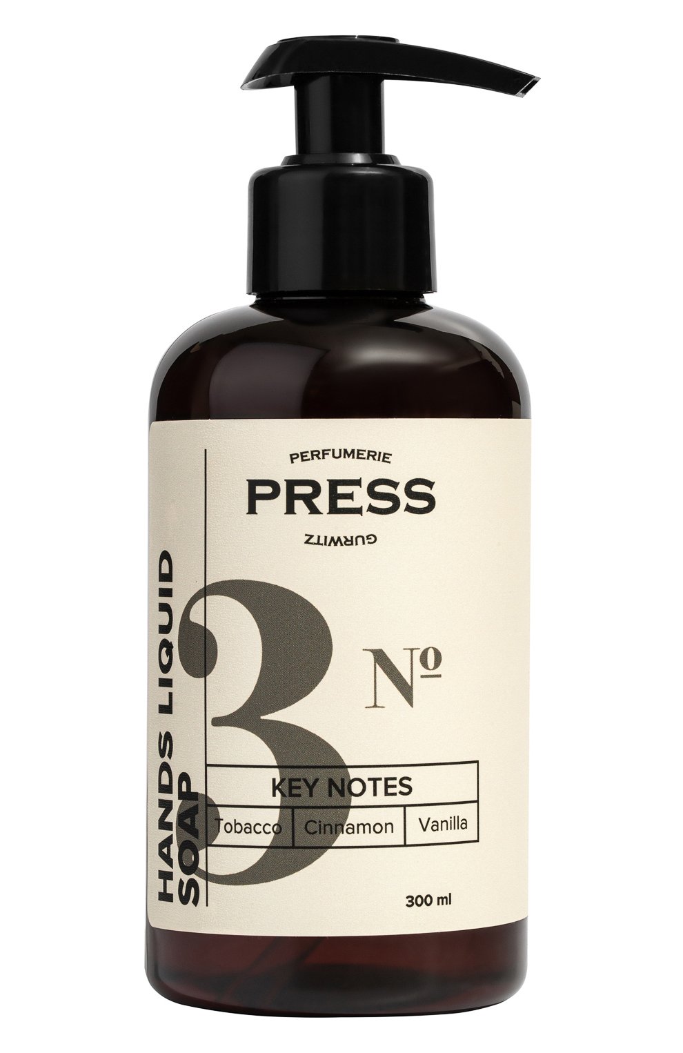 Жидкое мыло для рук №3 tobacco, cinnamon, vanilla (300ml) PRESS GURWITZ PERFUMERIE, арт. 4631159194102, фото 1