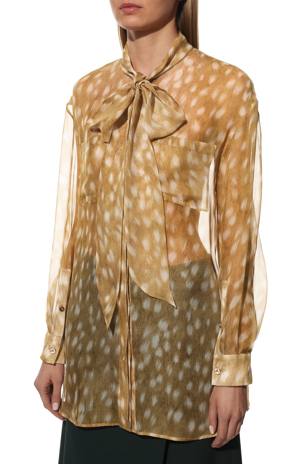 Шелковая блузка BURBERRY бежевого цвета по цене 134500 руб., арт. 8051560, фото 3 Шелковая блузка BURBERRY, арт. 8051560, фото 3
