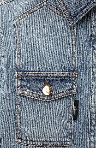 Джинсовая куртка BALMAIN голубого цвета по цене 51850 руб., арт. BS2B67, фото 3 Джинсовая куртка BALMAIN, арт. BS2B67, фото 3
